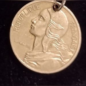 VINTAGE Handmade Real French Franc Gold Coins Double Layered Cascade Earrings